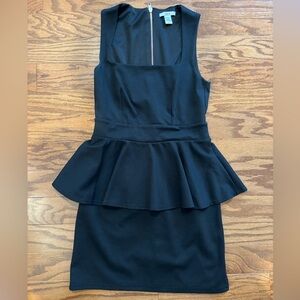 Bar III Black Backless Peplum Dress
